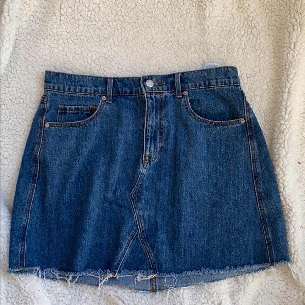 Dark wash denim skirt